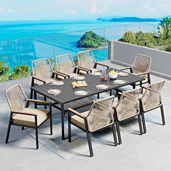 Coastal Breeze Rope Weave Patio Dining Set