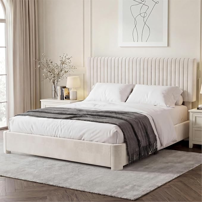 Modern Luxe Velvet Platform Bed