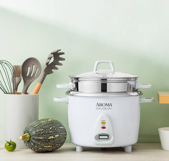 Aroma® 14-Cups Non-Stick Rice Cooker with Steamer