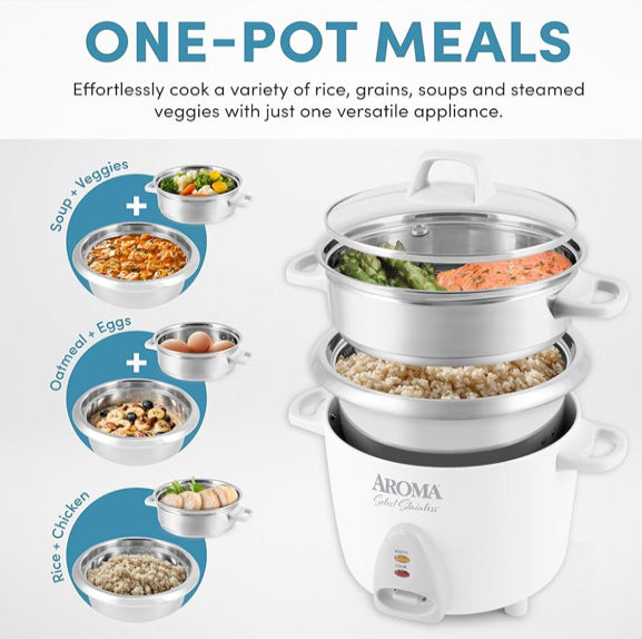 Aroma® 14-Cups Non-Stick Rice Cooker with Steamer