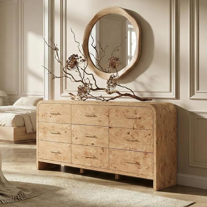 Modern Curved Oak Dresser