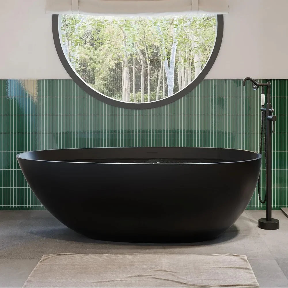 Modern Polished Stone Resin Bathtub