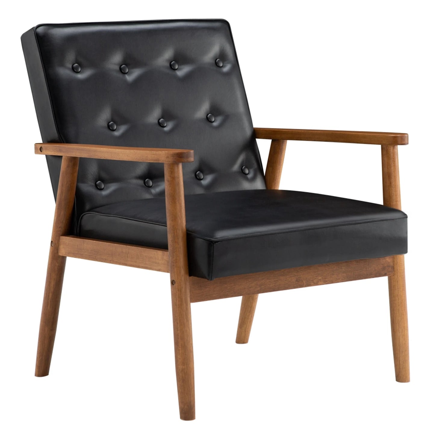 Modern Retro Wooden Leather Chair