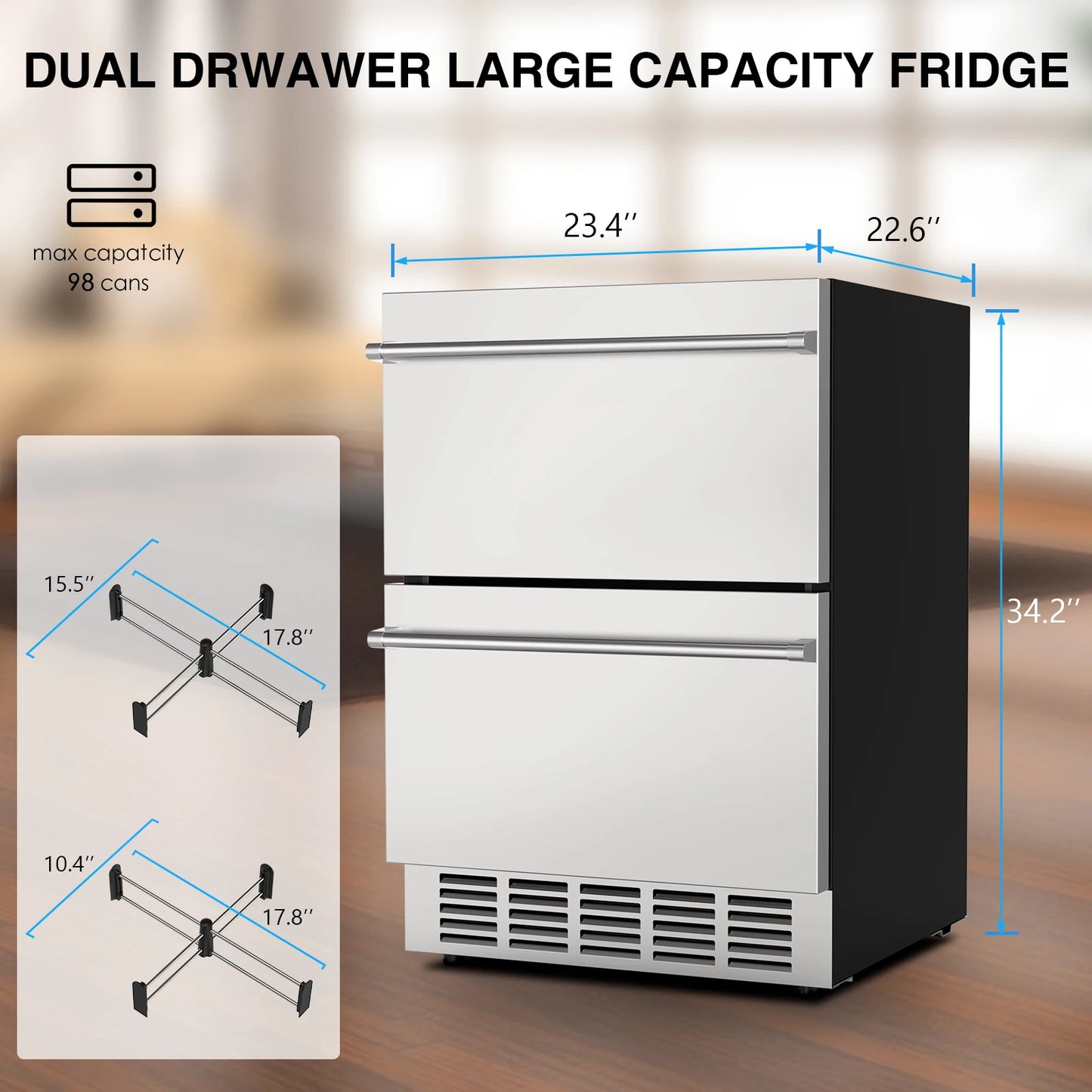 Undercounter Stainless Steel Beverage Fridge