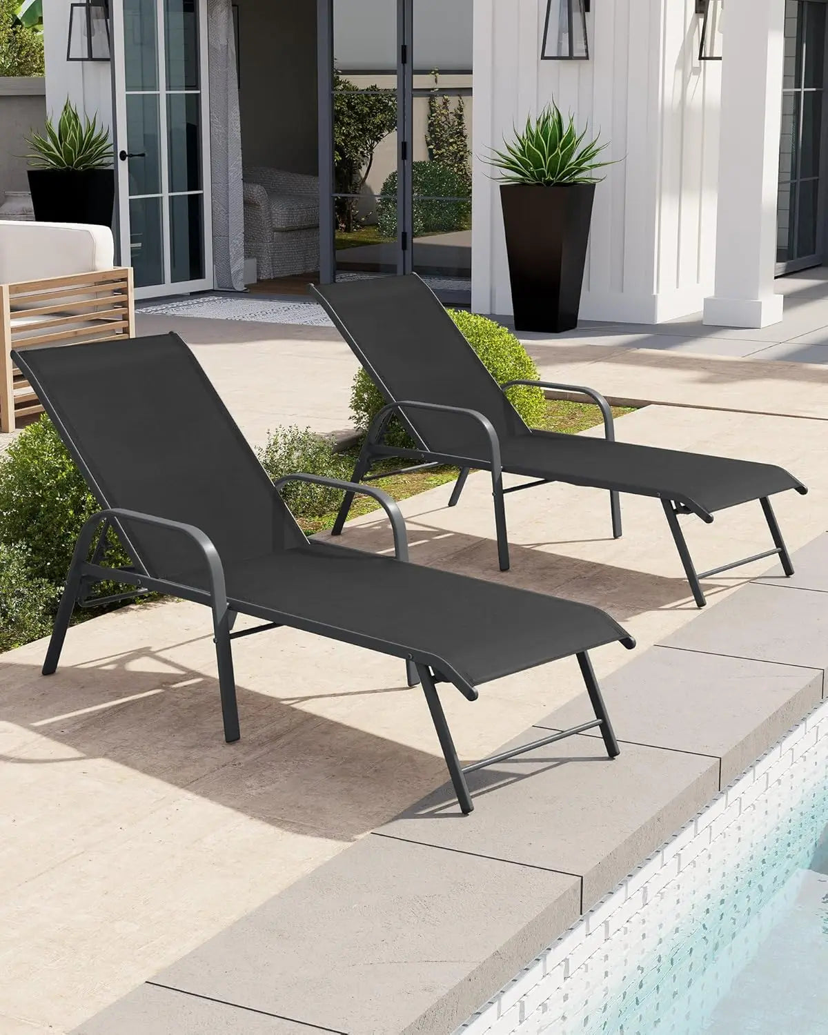 Aluminum Fabric Chaise Lounge Chair