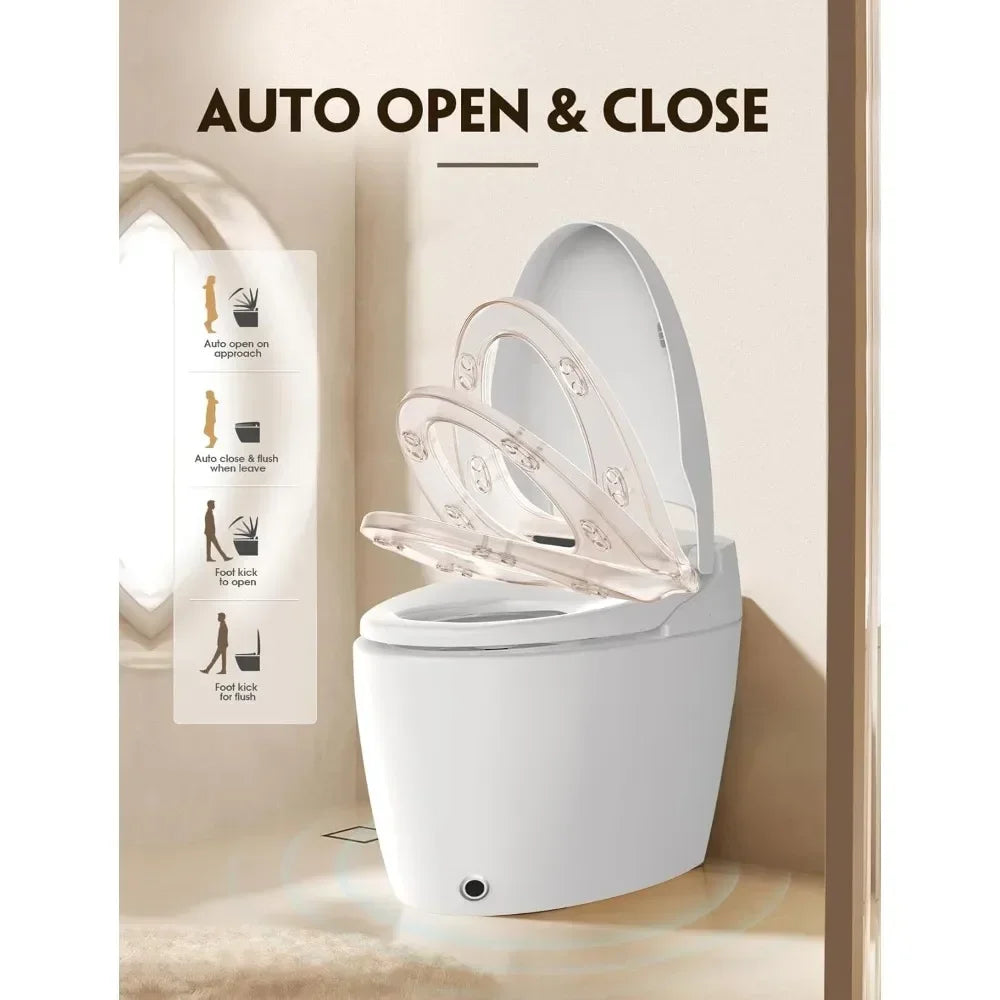 LOUPUSUO Smart Tankless Toilet with Bidet and Auto Built-In