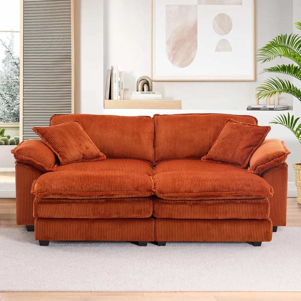 Modern Upholstered Corduroy Sectional Sofa