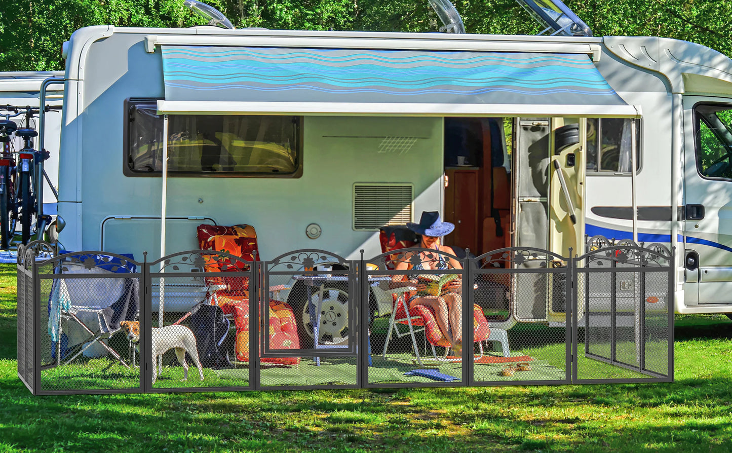 8 Panels Dog Playpen with Waterproof Pad