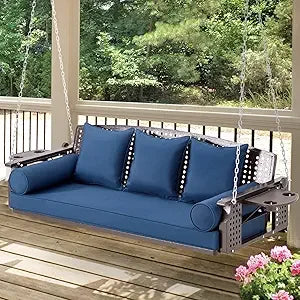 Porch Swing with Cup Holders and Cushions