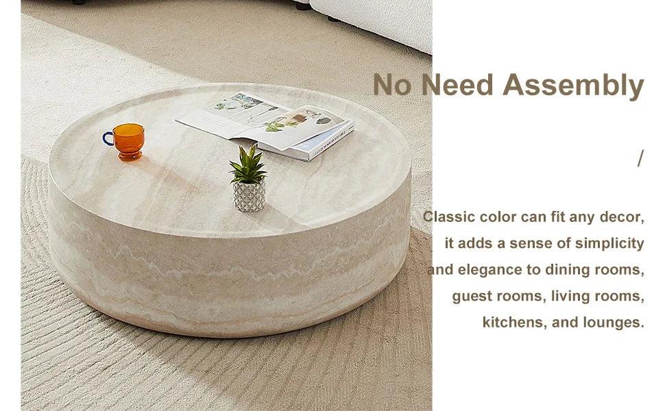 Modern Minimalist Faux Jupiter and Mars Accent Coffee Table