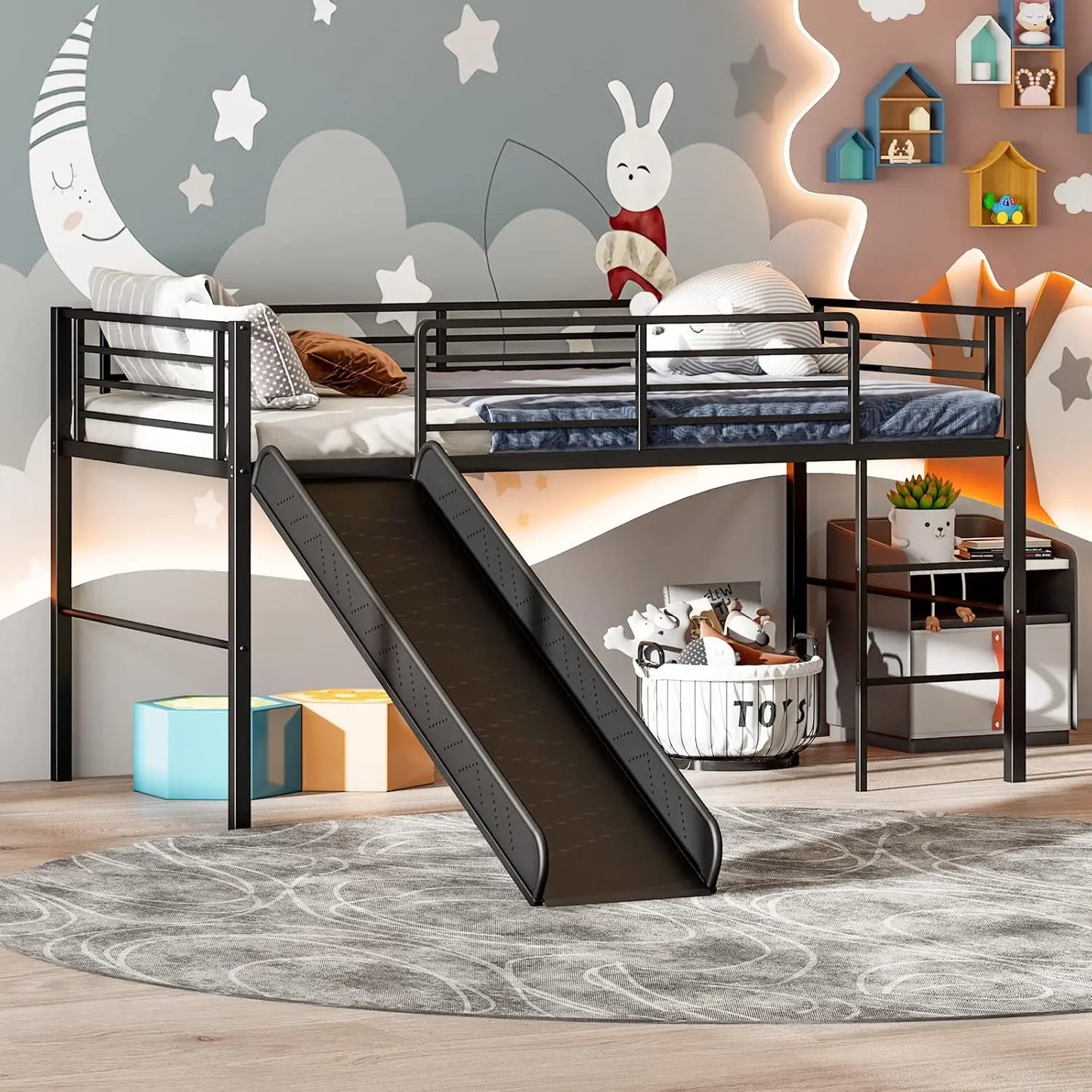 Twin Loft Bed with Slide