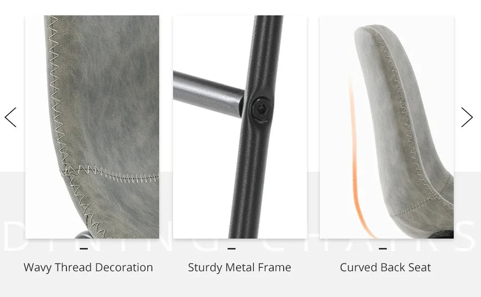 Minimalist Retro Faux Leather Bar Stools Set