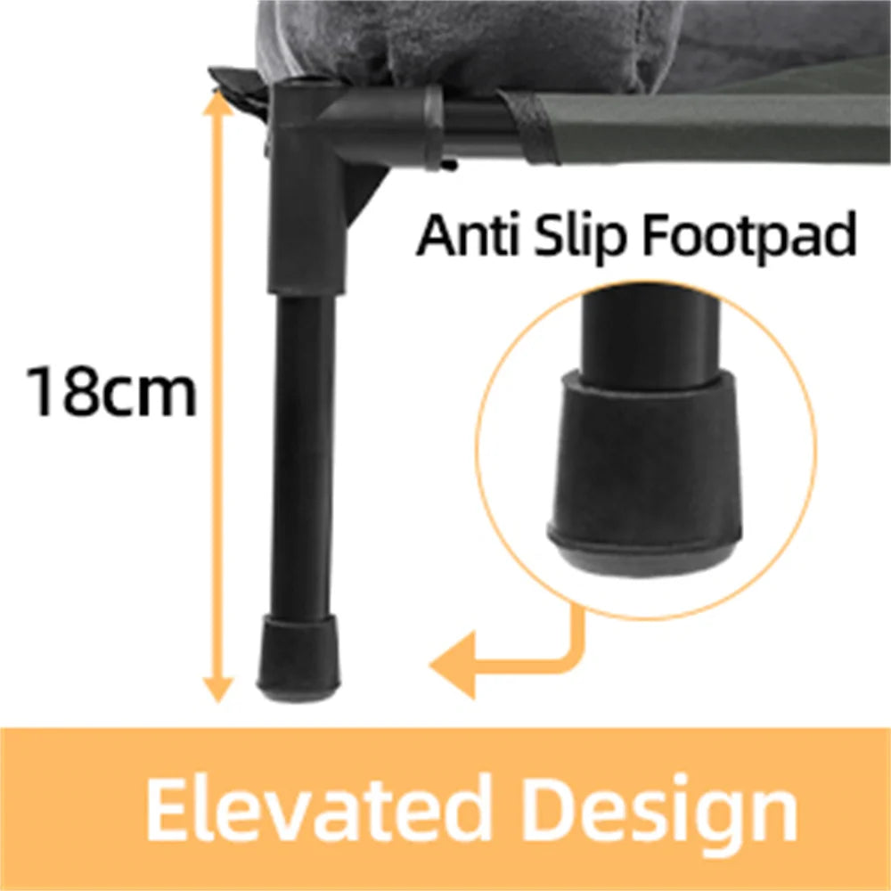 Elevated Dog Bed with Cooling Breathable Mat and Soft Plush Mat