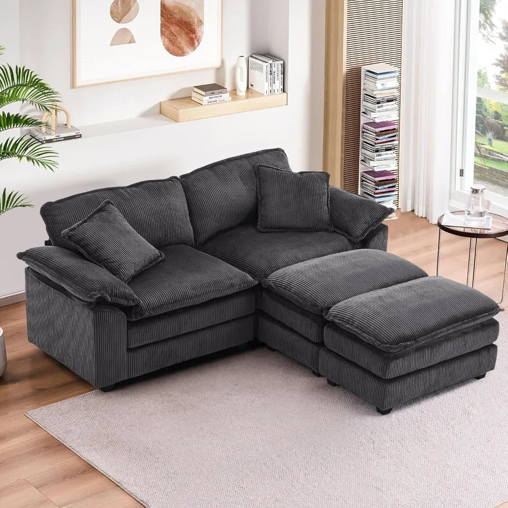 Modern Upholstered Corduroy Sectional Sofa
