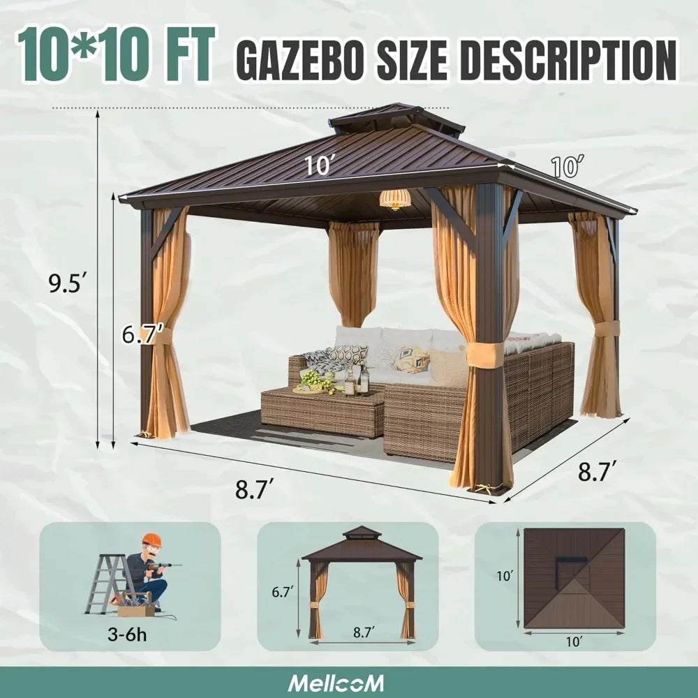 Gazebo with Curtain and Netting