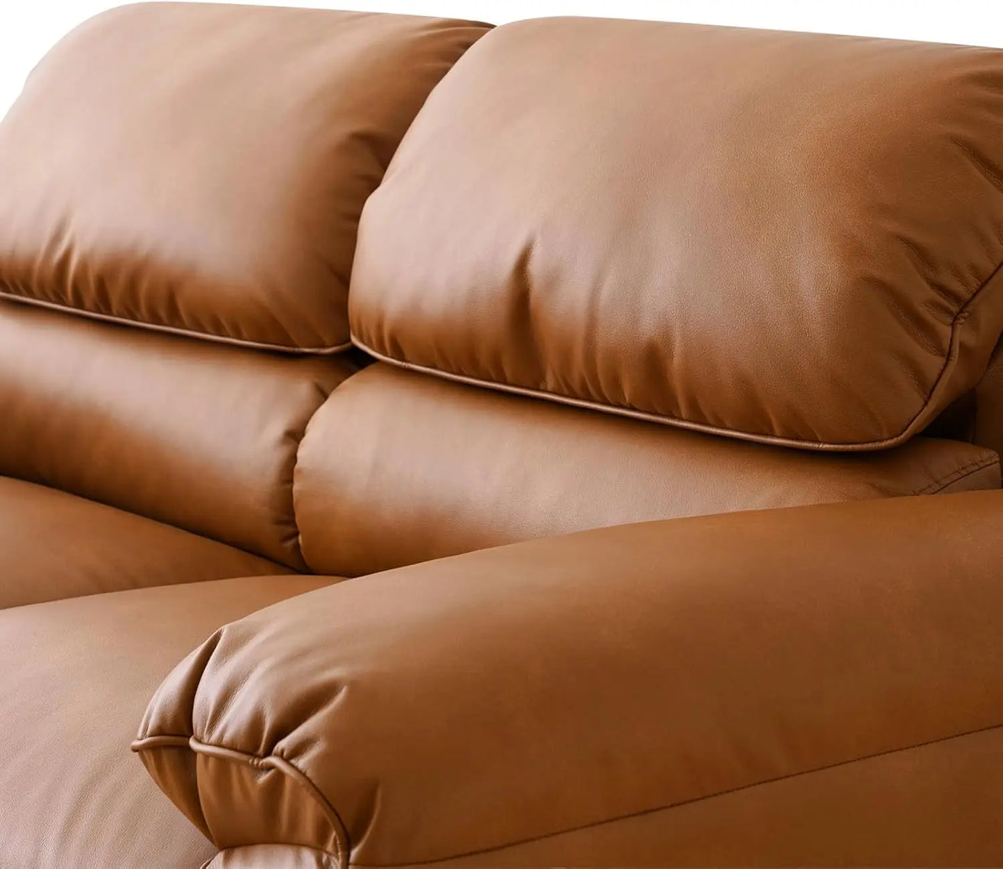 Mid-Century Faux Leather Couch