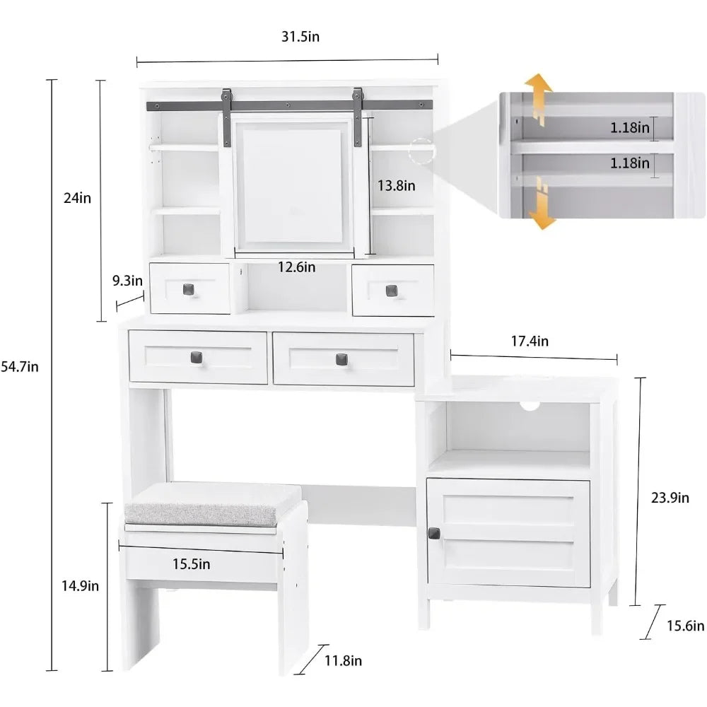 Farmhouse Makeup Vanity Set