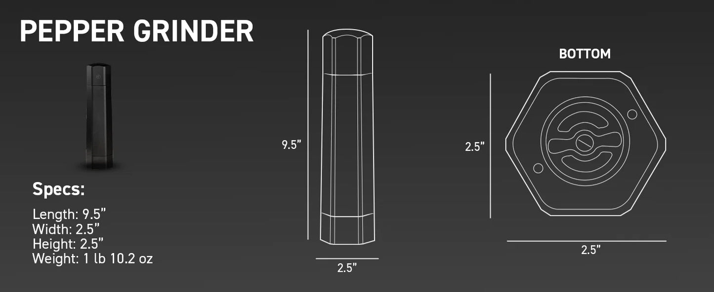 HexClad® HexMill Salt and Pepper Grinder Set