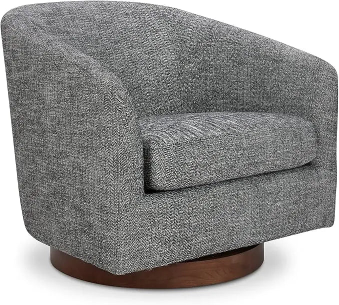 Upholstered Velvet Barrel Swivel Chair