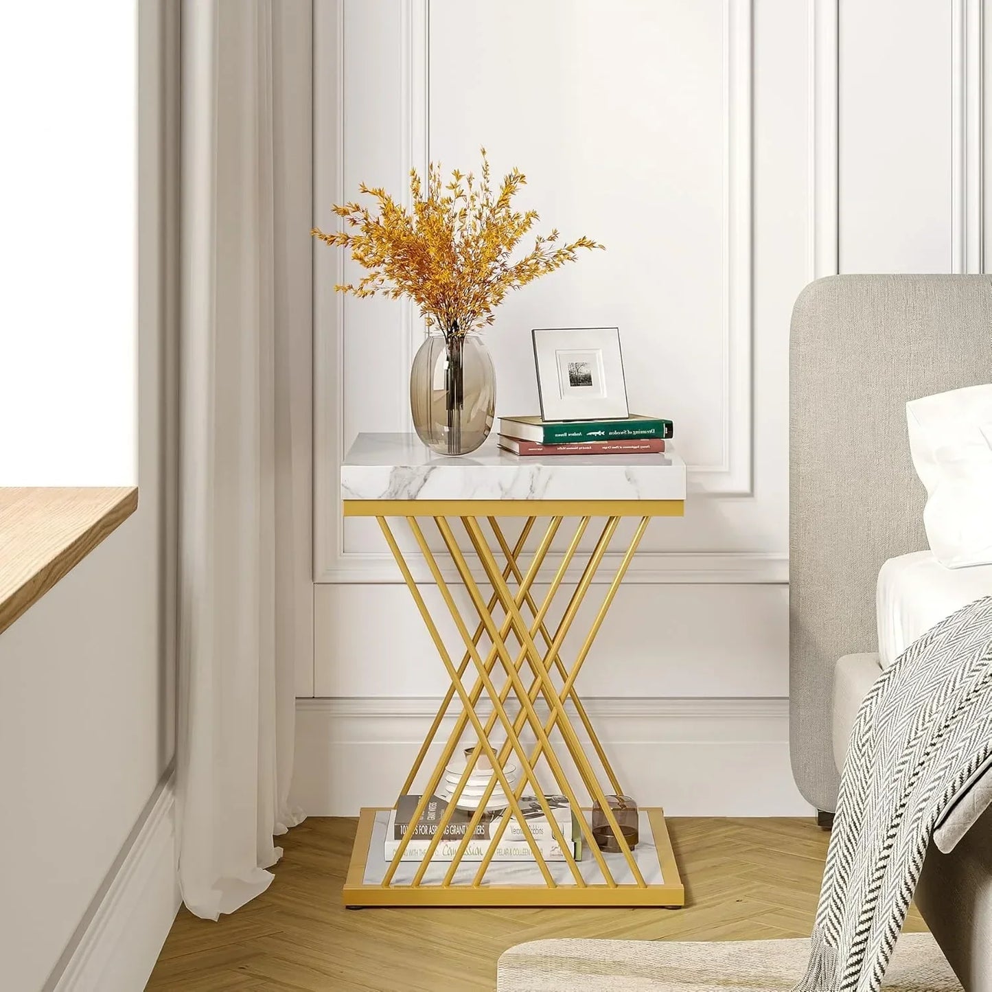 Modern Marble Square End Table