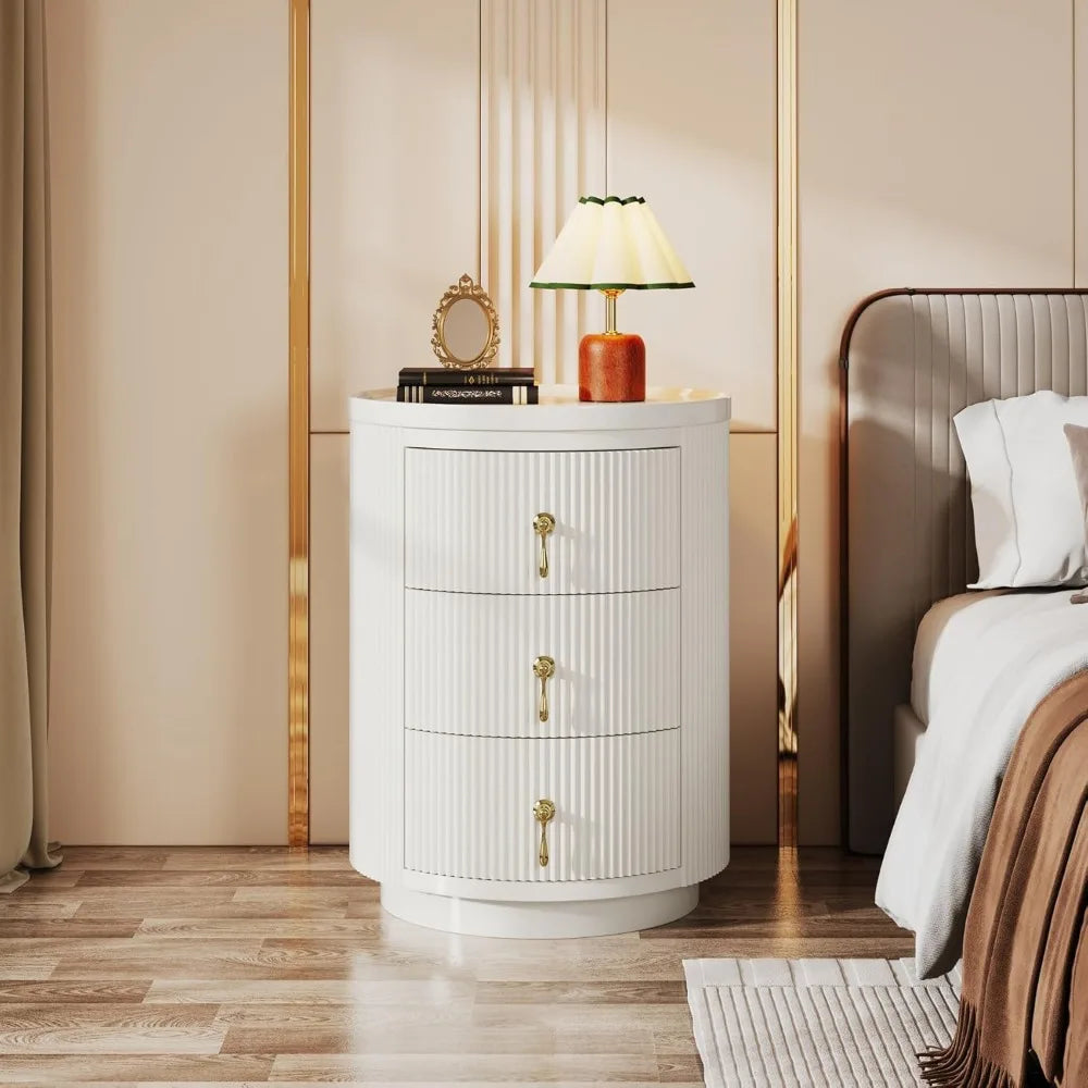 Modern Chic Round Side Table/ Nightstand Set