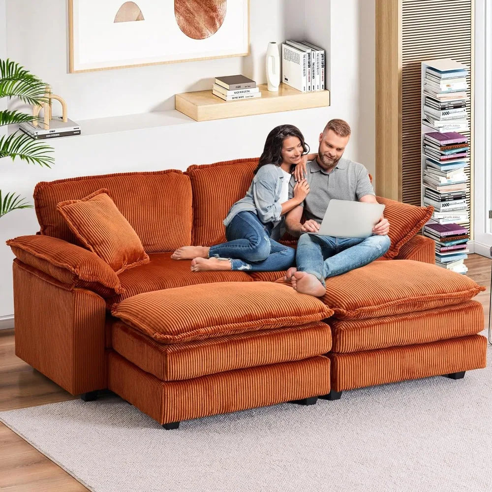 Modern Upholstered Corduroy Sectional Sofa