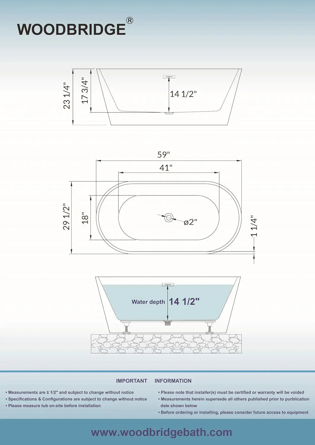Woodbridge®Acrylic Bathtub