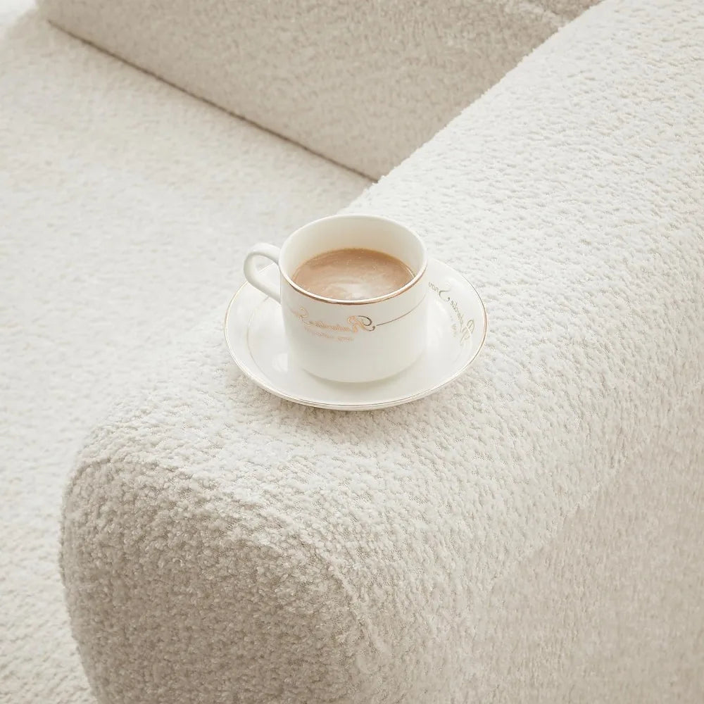 Modern Minimalist Boucle Chaise Lounge Chair