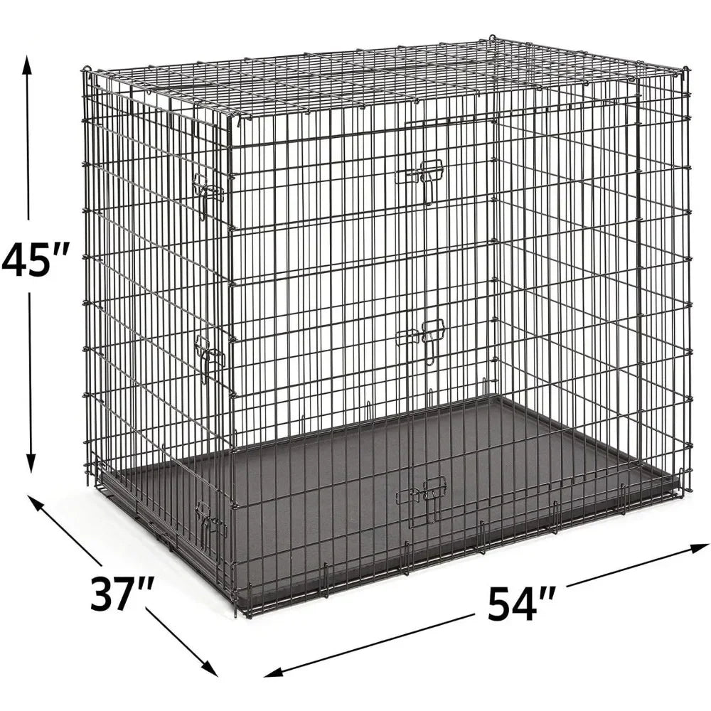 54" Heavy Duty Dog Crate with Tray