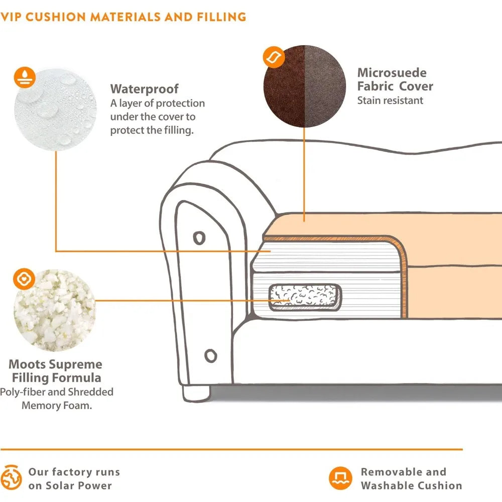 Microsuede Oak Dog Couch Bed