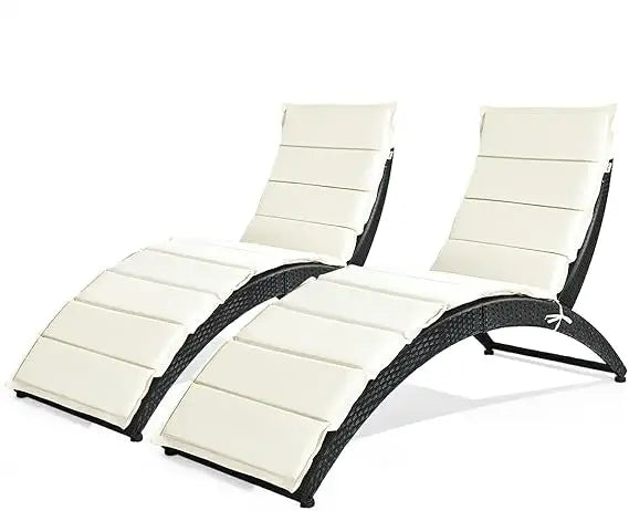 Wicker Pool Lounger with Cushion