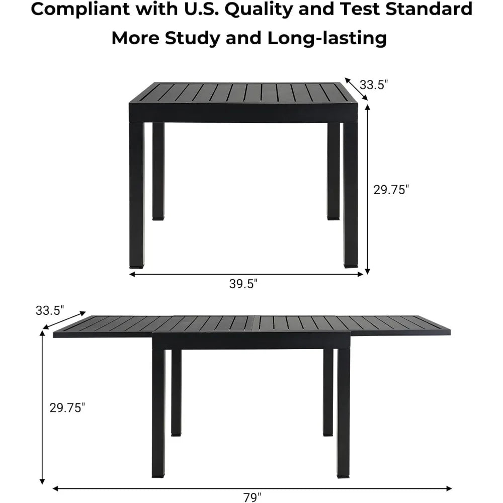 Extendable Desktop Patio Dining Set