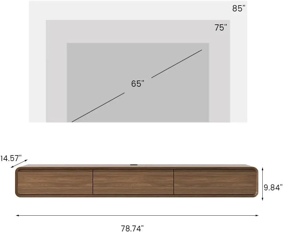 Minimalist Floating TV Stand with Drawers