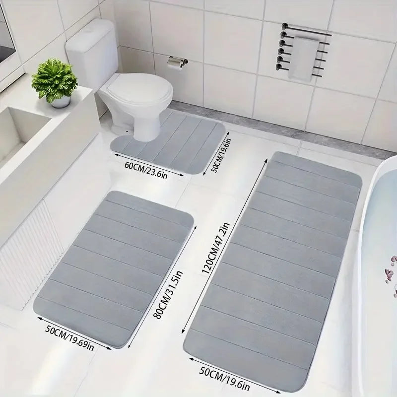 Non- Slip Microfiber Memory Foam Bath Mat Set