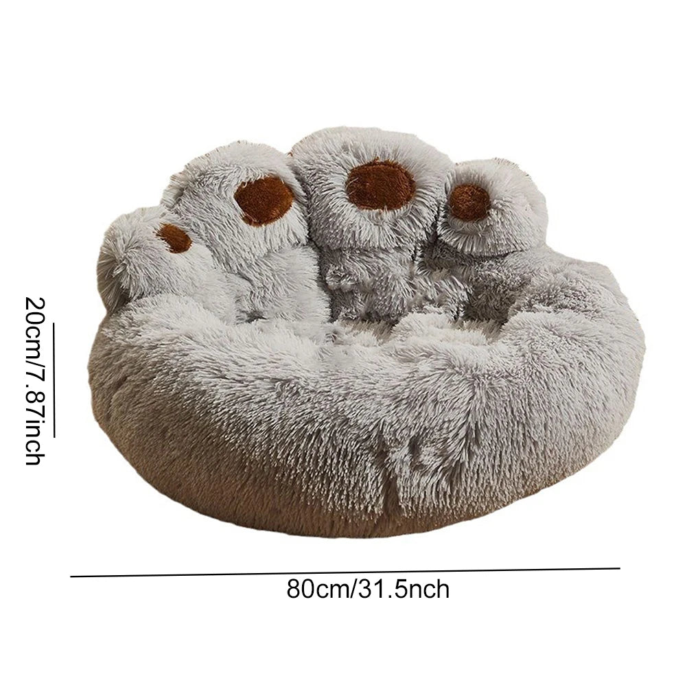 Calming Paw Shaped Plush Bed