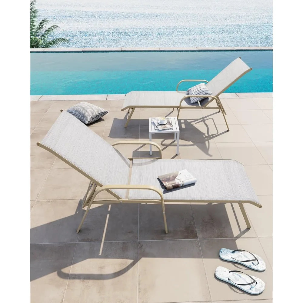 Aluminum Fabric Chaise Lounge Chair