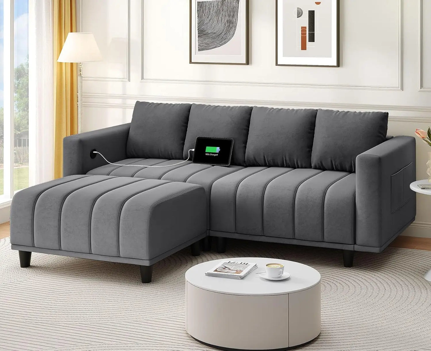 Sleek Modular Sectional Cloud Couch