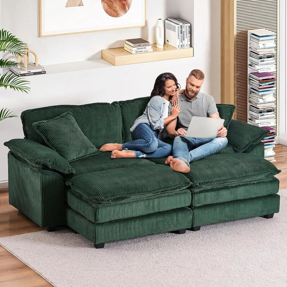 Modern Upholstered Corduroy Sectional Sofa