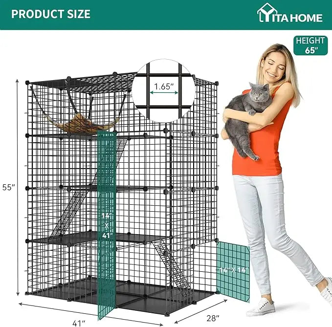 Cat Villa Playpen with Hammock