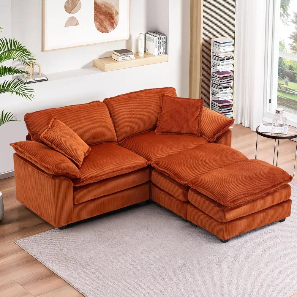 Modern Upholstered Corduroy Sectional Sofa