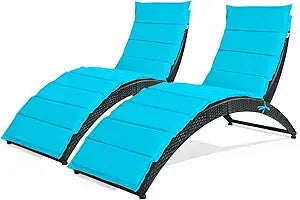 Wicker Pool Lounger with Cushion
