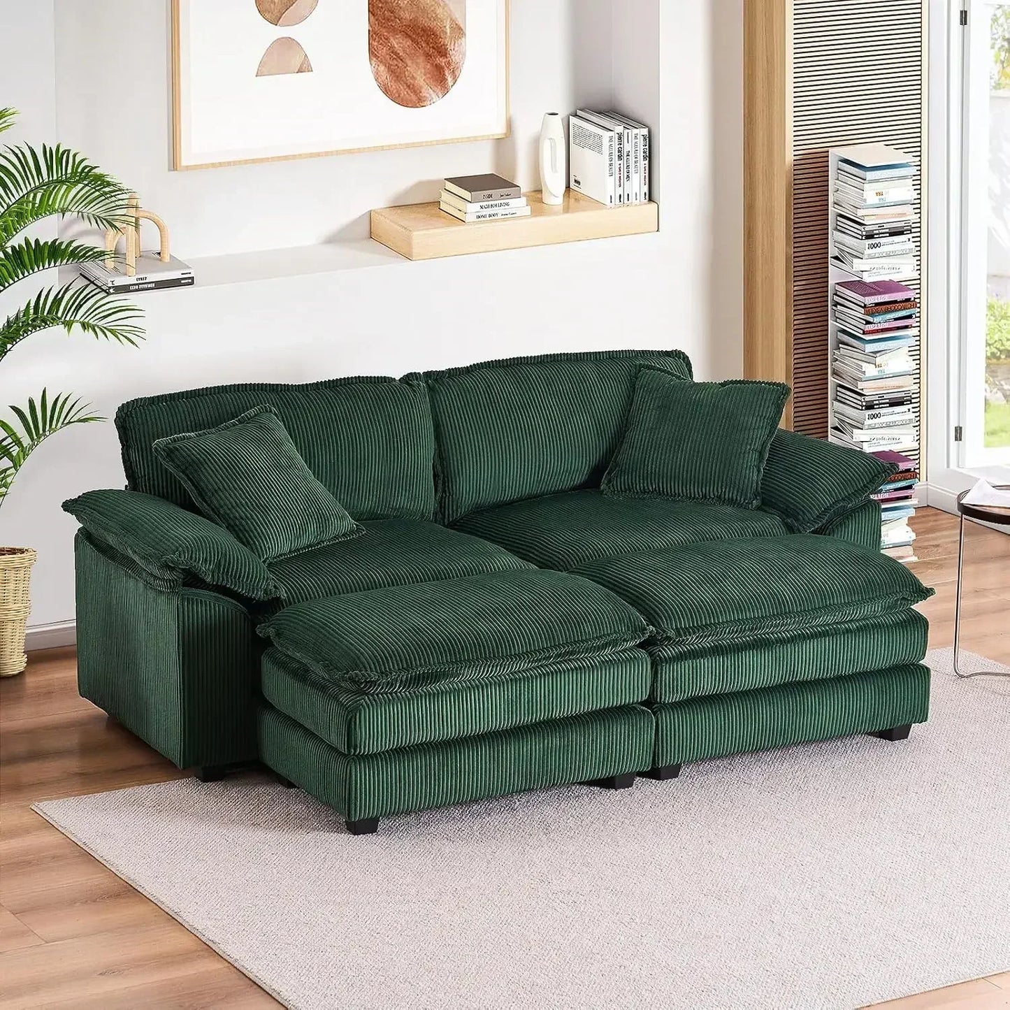 Modern Upholstered Corduroy Sectional Sofa