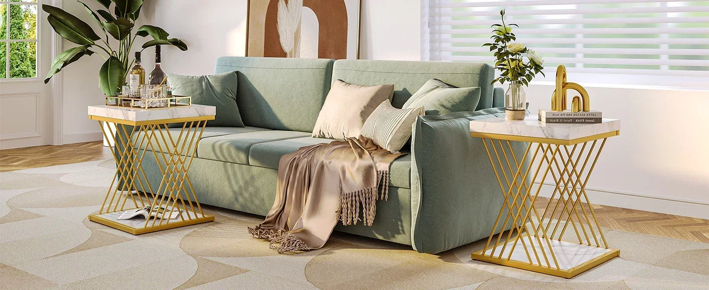 Modern Marble Square End Table