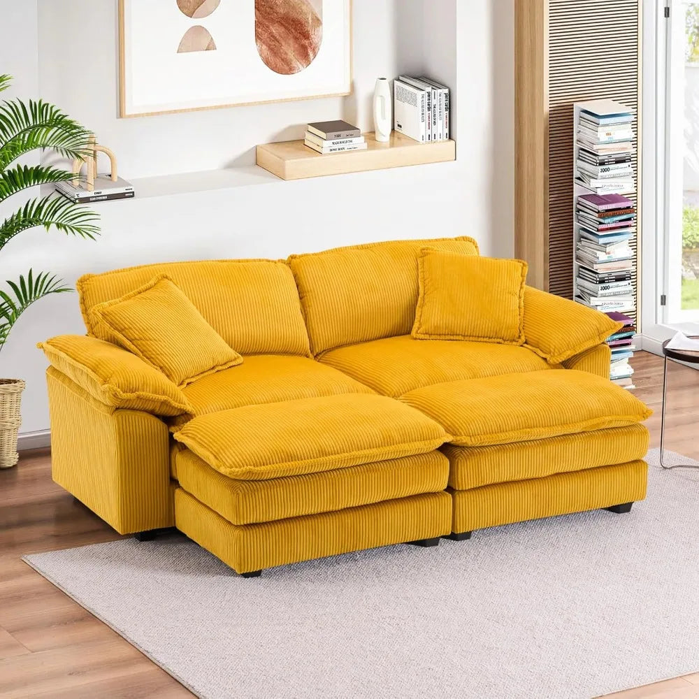 Modern Upholstered Corduroy Sectional Sofa