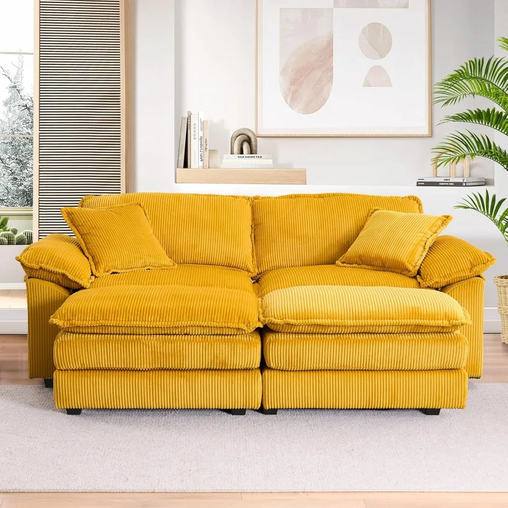 Modern Upholstered Corduroy Sectional Sofa