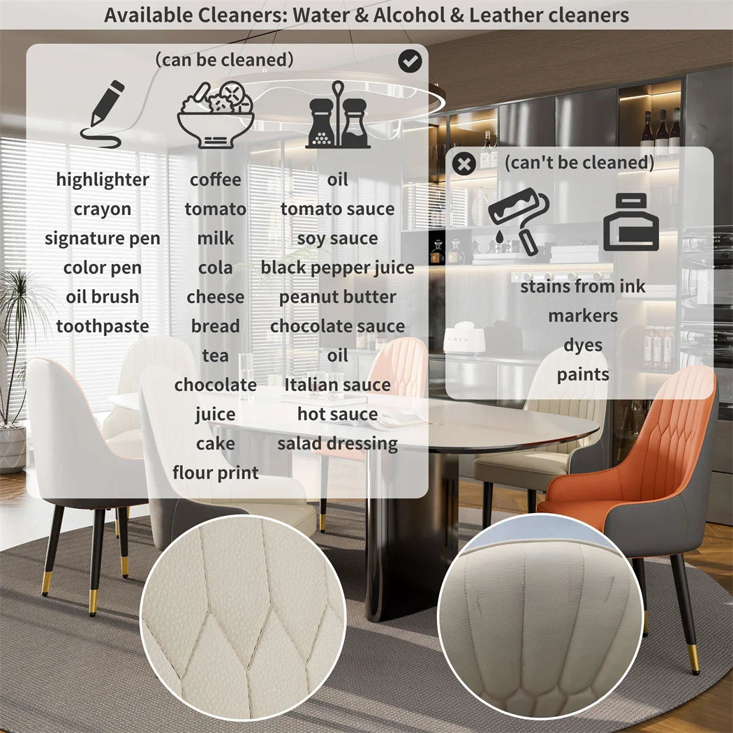 Ergonomic Microfiber Leather Dining Chairs Set