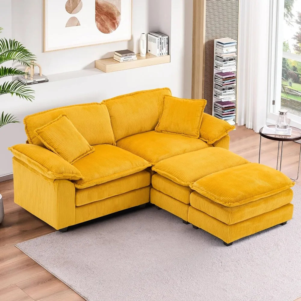 Modern Upholstered Corduroy Sectional Sofa