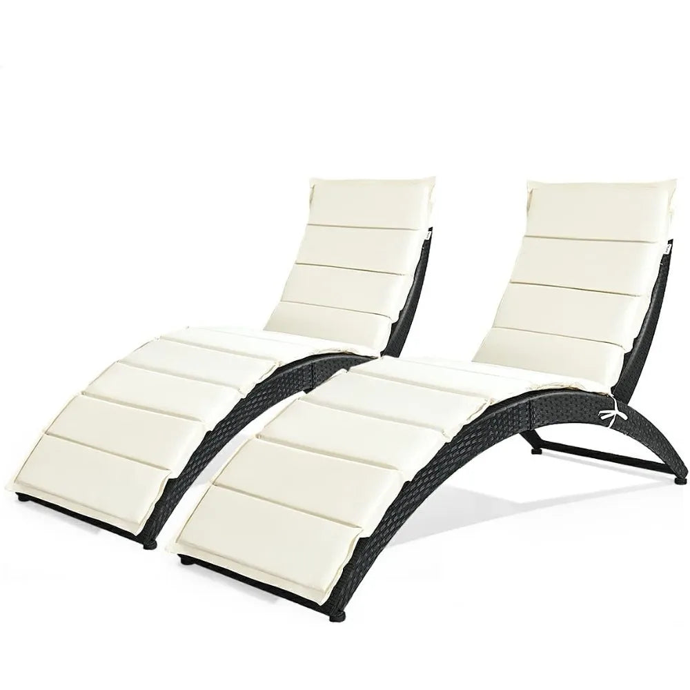 Wicker Pool Lounger with Cushion