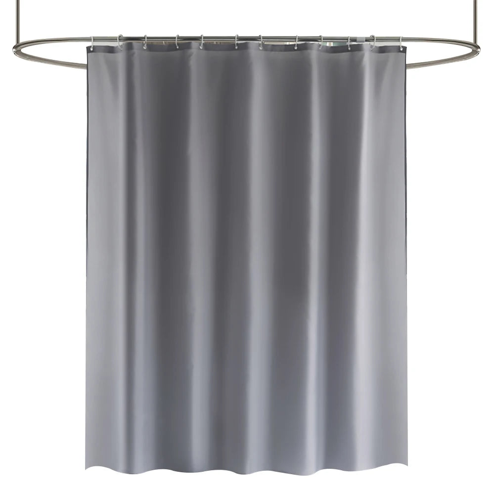 Heavy Duty Solid Shower Curtain with Hooks