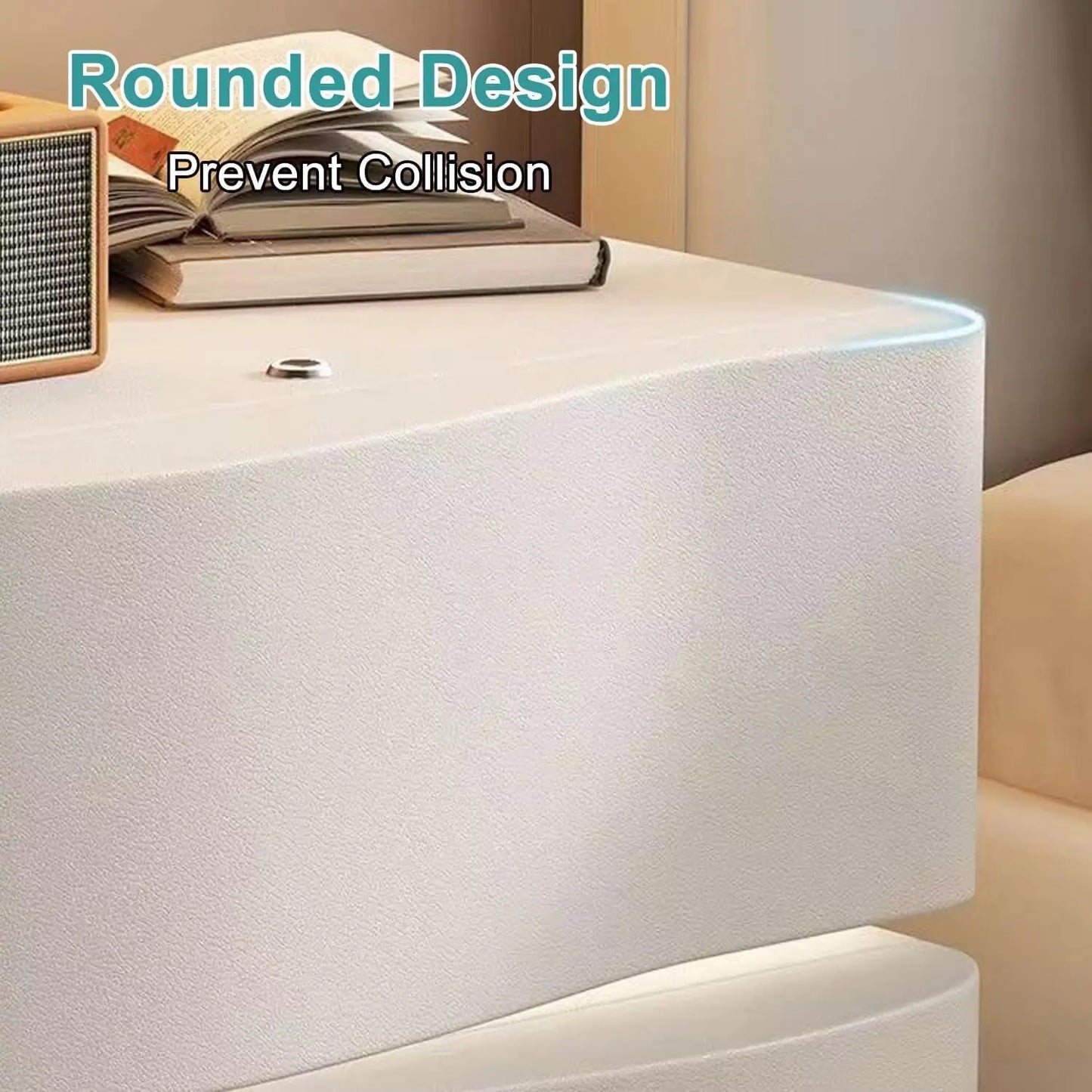 Modern Morocco Leather with Touch Countertop LED Light Switch and Drawer